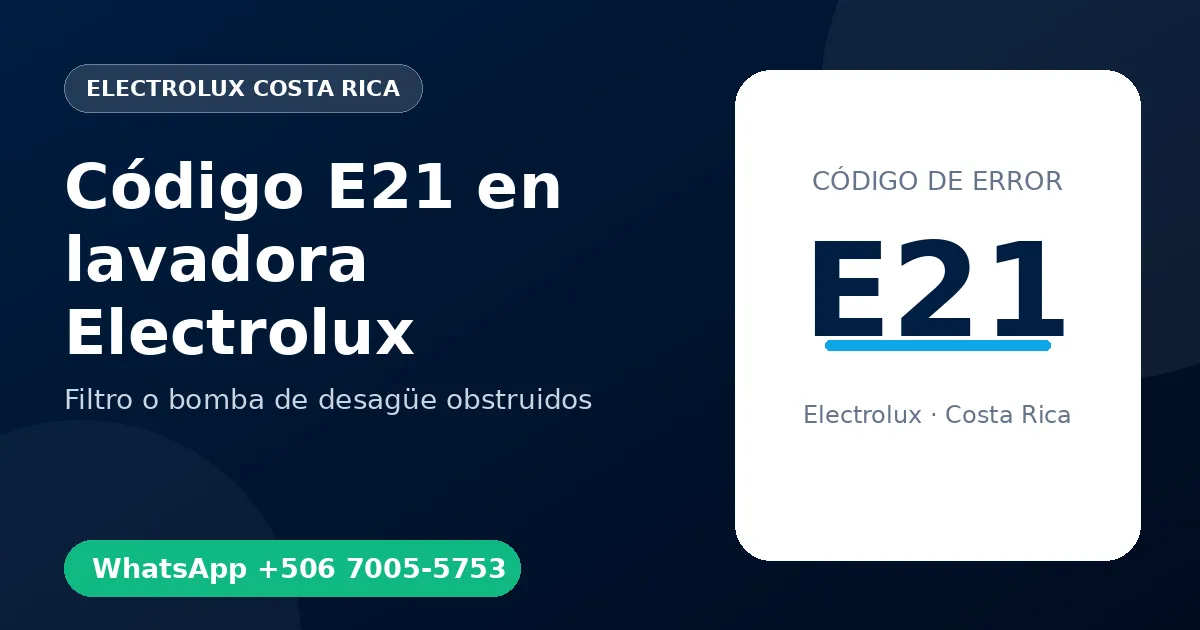 Código E21 en lavadora Electrolux