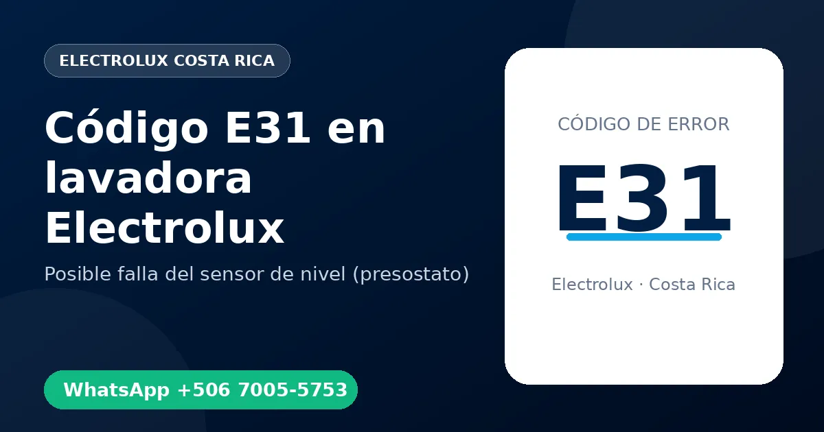 Código E31 en lavadora Electrolux