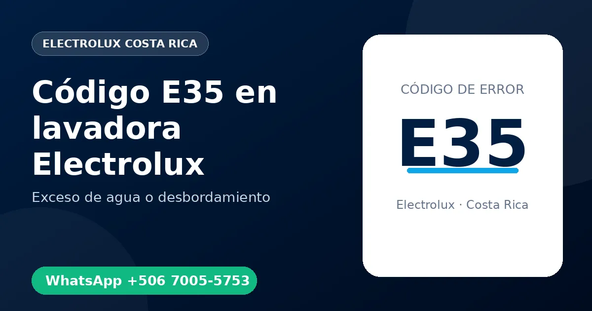 Código E35 en lavadora Electrolux