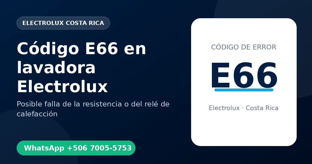 Código E66 en lavadora Electrolux