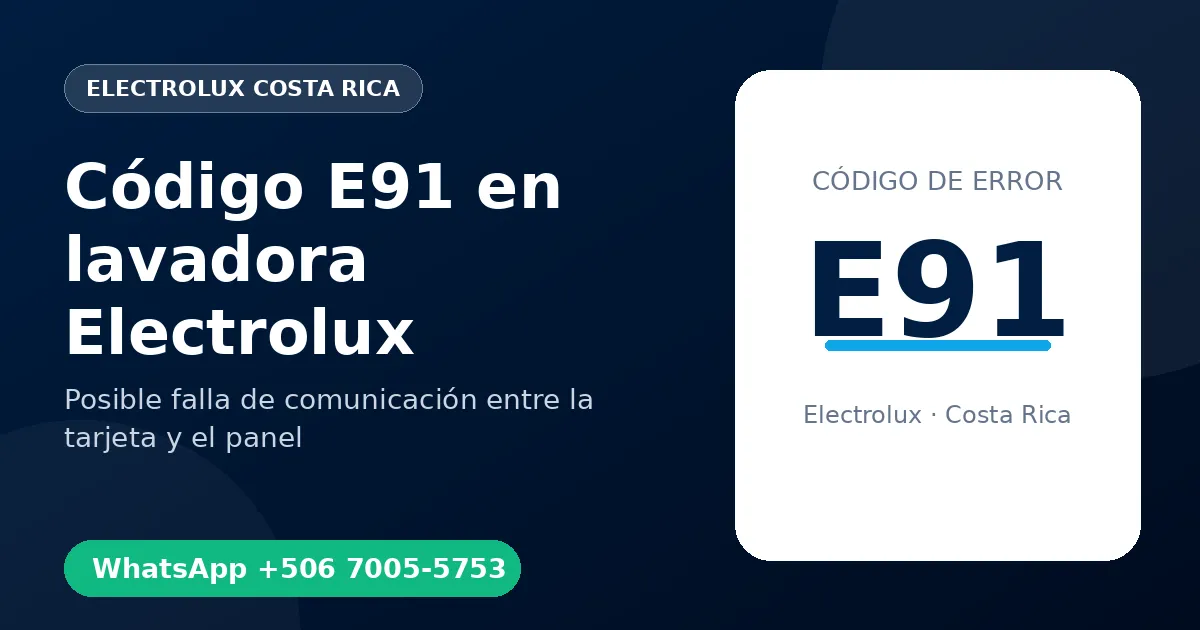 Código E91 en lavadora Electrolux