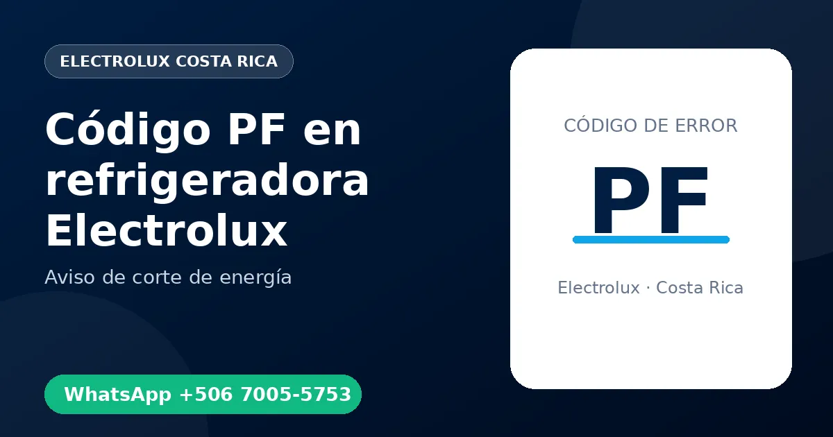 Código PF en refrigeradora Electrolux