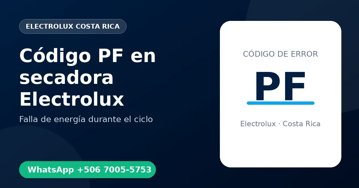 Código PF en secadora Electrolux