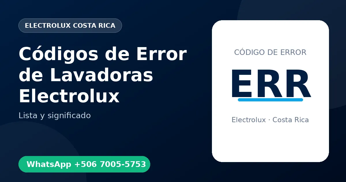 Códigos de Error de Lavadoras Electrolux