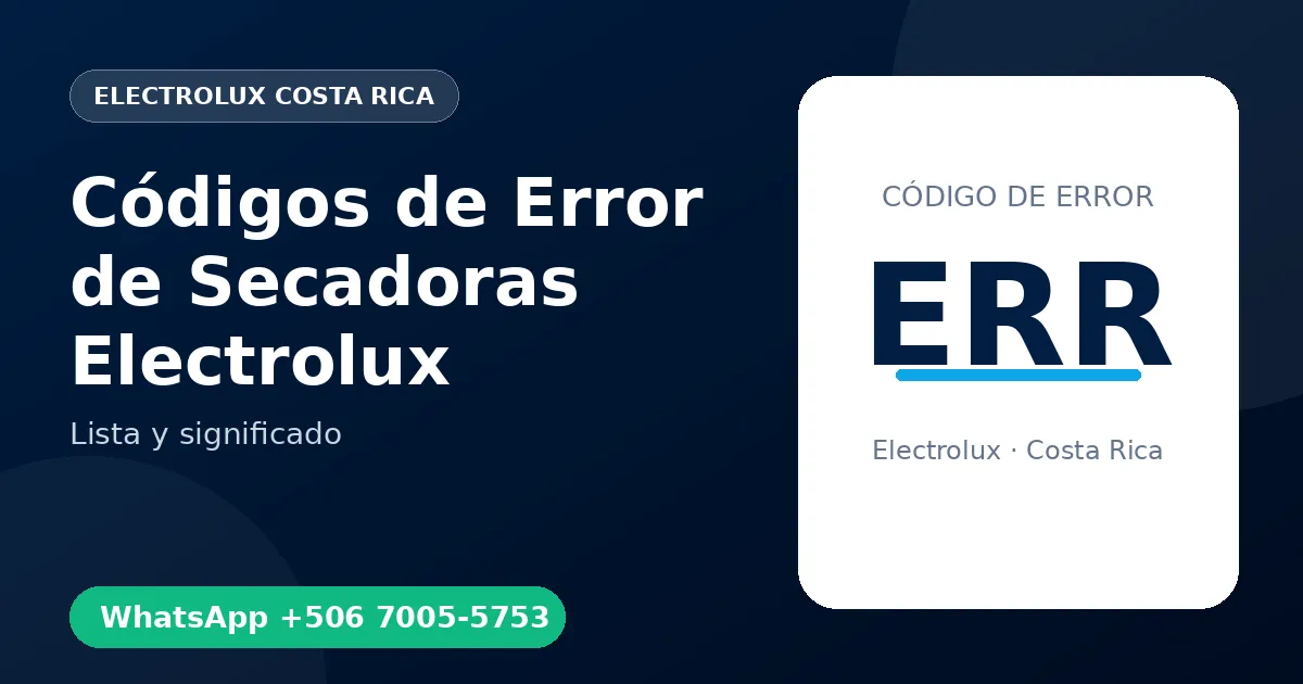 Códigos de Error de Secadoras Electrolux