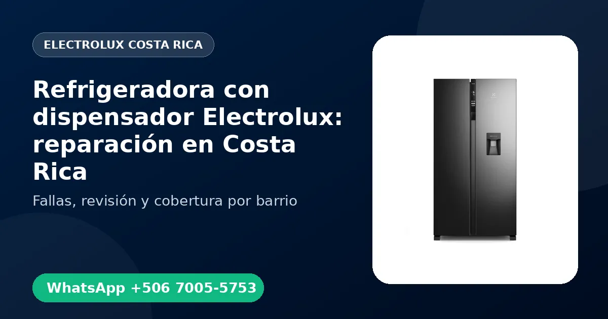 Refrigeradora con dispensador Electrolux en San José