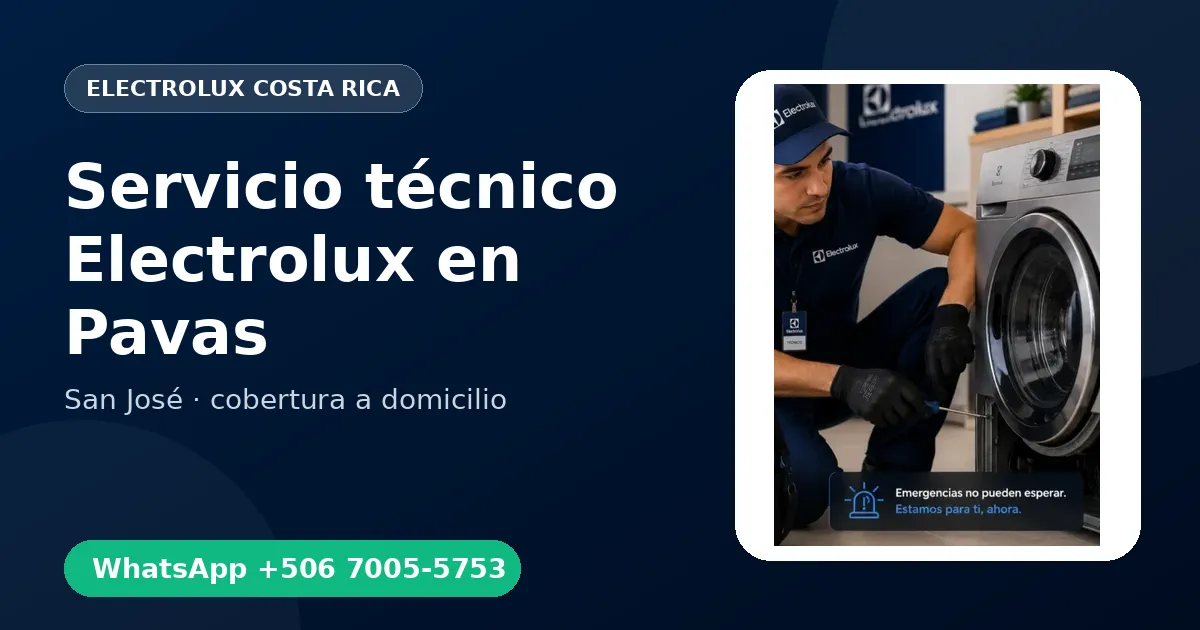 Técnico a domicilio Electrolux en Pavas